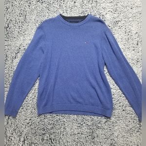 Tommy Hilfiger Blue Cotton Blend Sweater